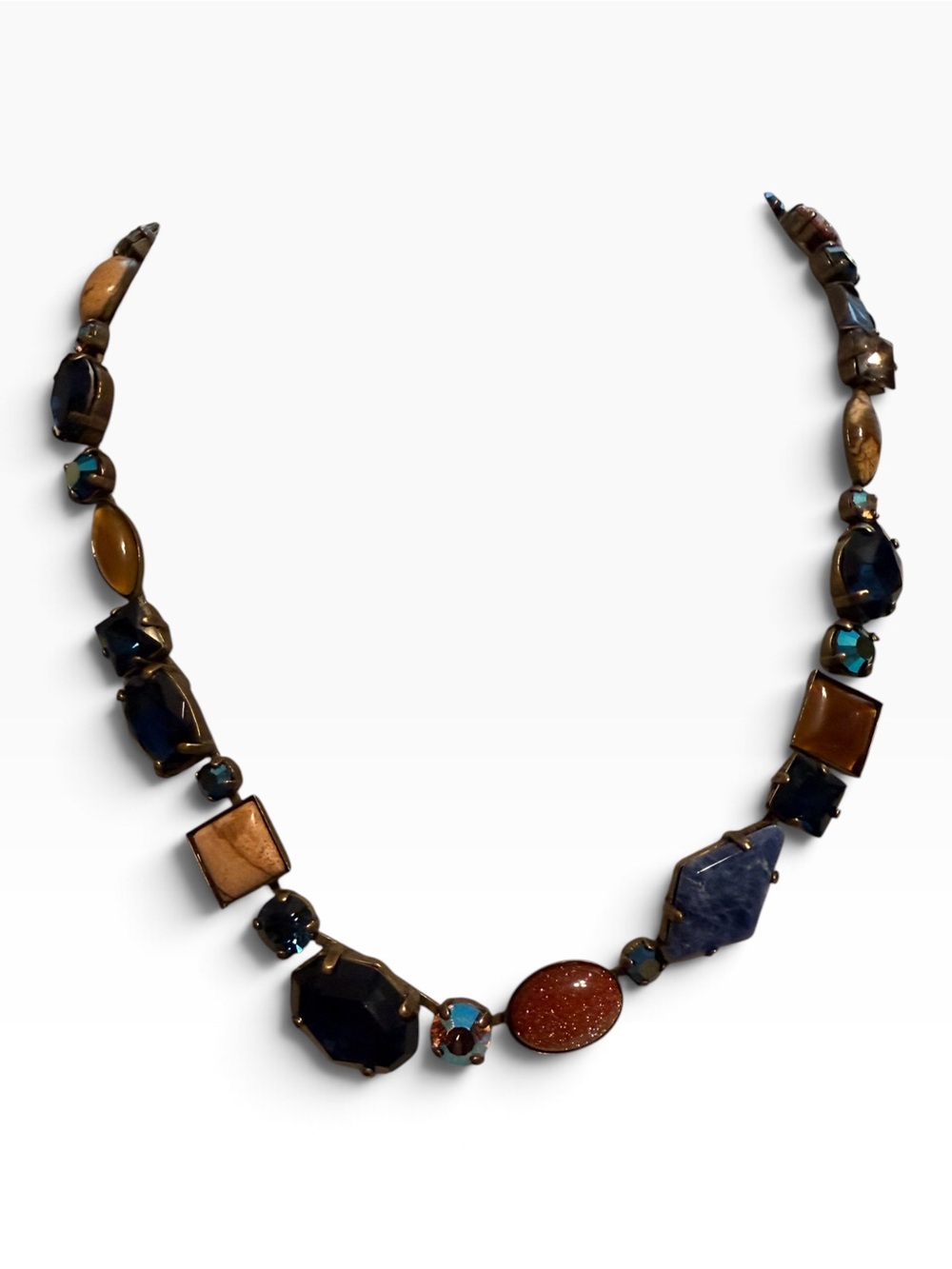 Sorrelli signed multi-stone mixed crystal statement necklace vintage style